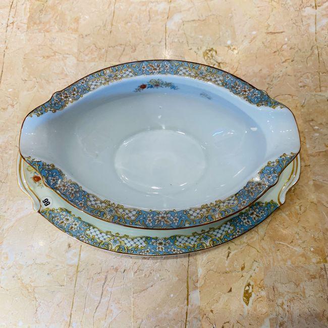 ノリタケ 花柄ソースディッシュ グレイビーボード 月佳樹印【中古