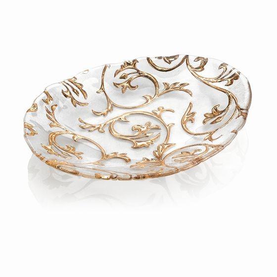 IVV イタリア製 大皿 ガラス皿 BISANZIO ビザンツィオ ゴールド ボウル