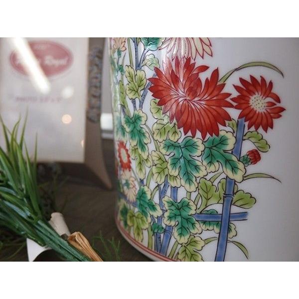 有田焼・弥左エ門 「菊」 メモリアルポット 小物入れ 骨壺（桐箱付き