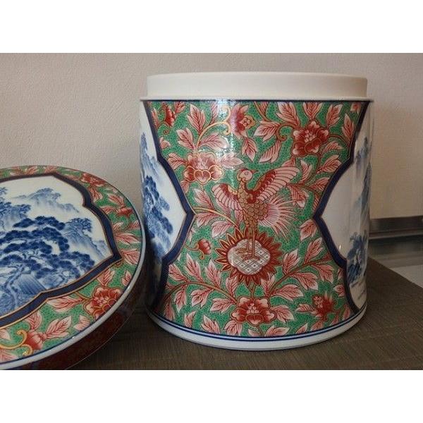 有田焼・弥左エ門 「鳳凰山水」 メモリアルポット 小物入れ 骨壺（桐箱