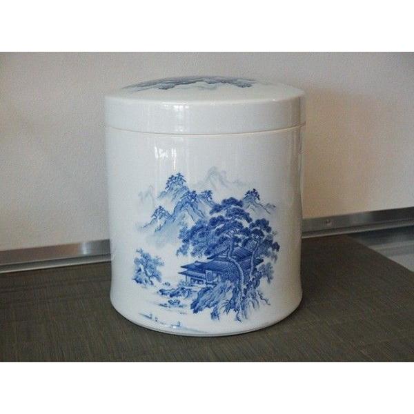 有田焼・弥左エ門 「山水」 メモリアルポット 小物入れ 骨壺（桐箱付き