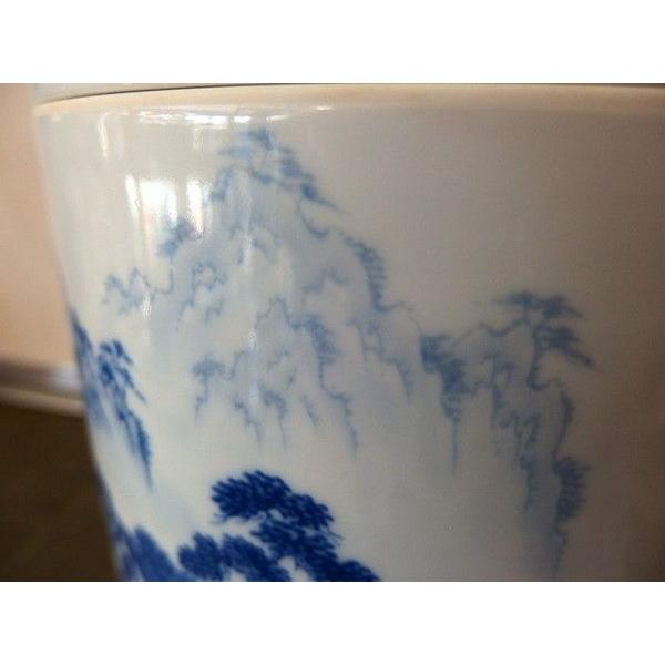 有田焼・弥左エ門 「山水」 メモリアルポット 小物入れ 骨壺（桐箱付き