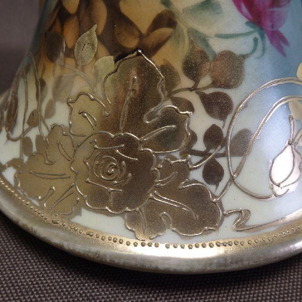 【専用・訳あり】オールドニッポン 薔薇紋花瓶&　蓋付紅壺　２点セット 専用・訳あり】オールドニッポン 薔薇紋花瓶& 蓋付紅壺 2点セット