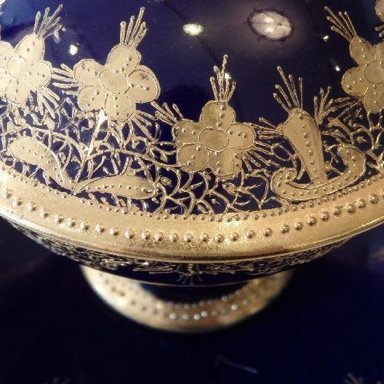 オールドノリタケ 両手付 キャビネットカップ 金盛藍線帯華装飾紋 M-Nippon印  中古の画像