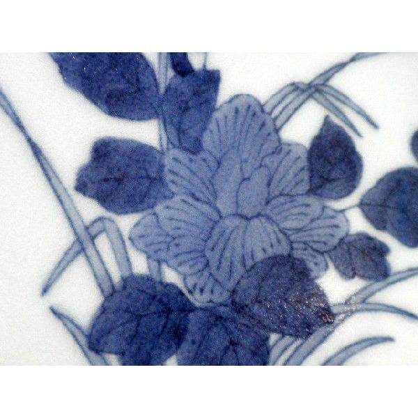 賞美堂 有田焼其泉 染付岩牡丹文髭皿 古伊万里 飾り皿 : リビングT&S