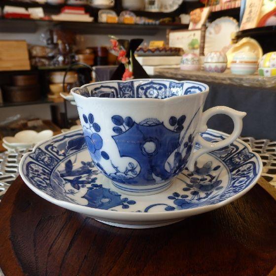 賞美堂 染付芙蓉手 コーヒー碗皿 150ml 得トクセール : リビングT&S