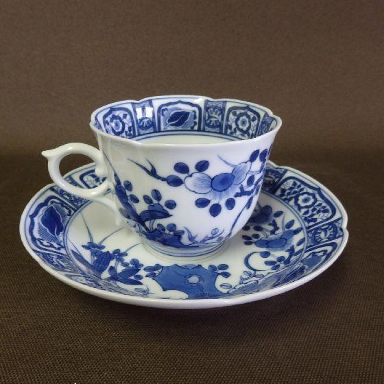 賞美堂 染付芙蓉手 コーヒー碗皿 150ml 得トクセール : リビングT&S