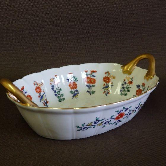 有田焼 賞美堂 マイセン写し 色絵 草花文 バスケット 得トクセール