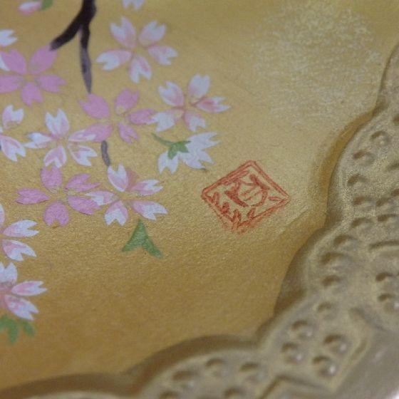 瀬戸・須原陶磁工房 錦彩 貝合わせ(桜) 飾り台付き : リビングT&S