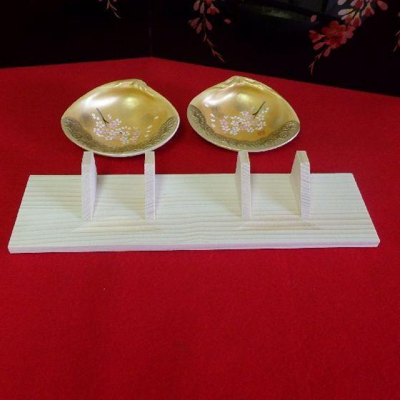 瀬戸・須原陶磁工房 錦彩 貝合わせ(桜) 飾り台付き : リビングT&S