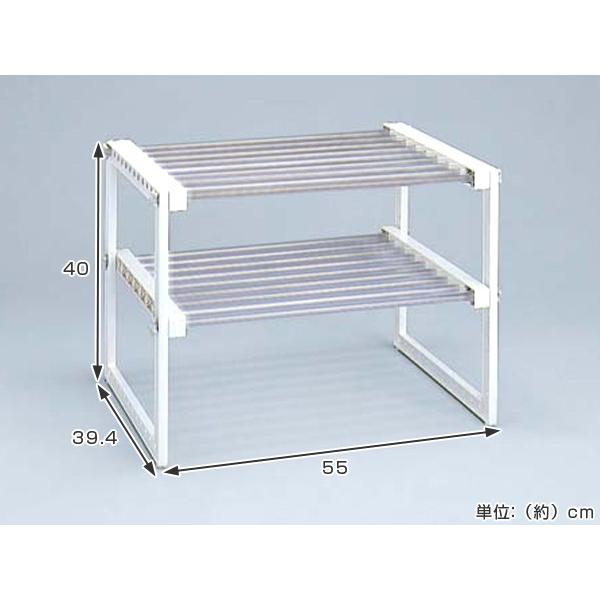□在庫限り・入荷なし□ 収納棚 コンロ下フリーラック 2段 ステンレス