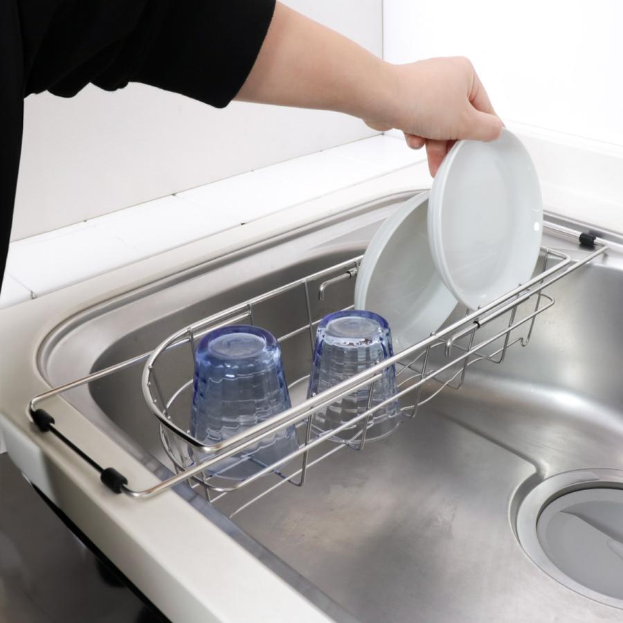 パール金属 水切りラック デュアリス 18-8ステンレス製シンクスライド