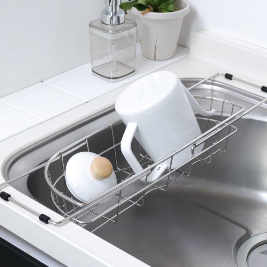 パール金属 水切りラック デュアリス 18-8ステンレス製シンクスライド