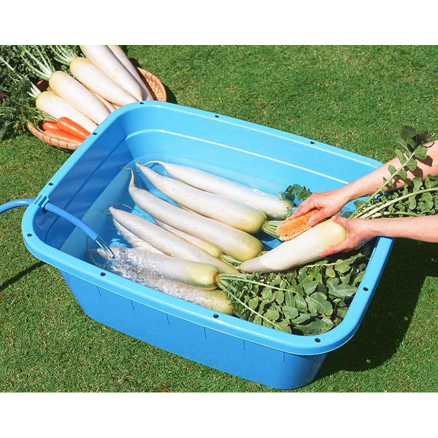 新輝合成 タライ 80L ジャンボタライ 角型 水抜栓付 たらい （ 大きい