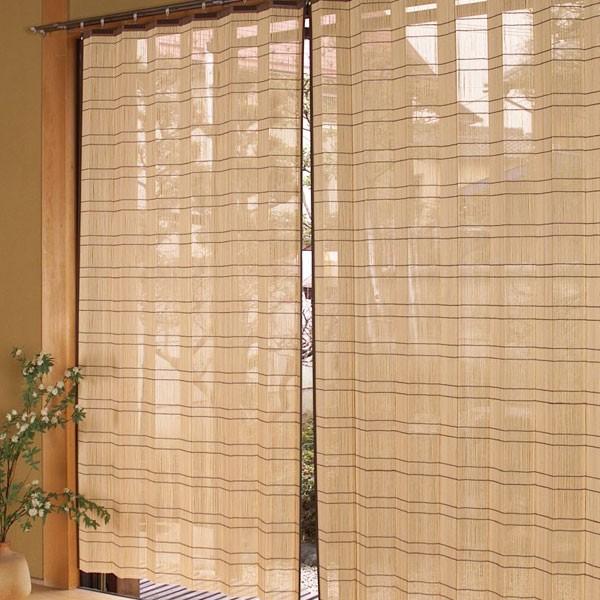 バンブーカーテン 100×175cm 2枚セット （ カーテン 和風 竹
