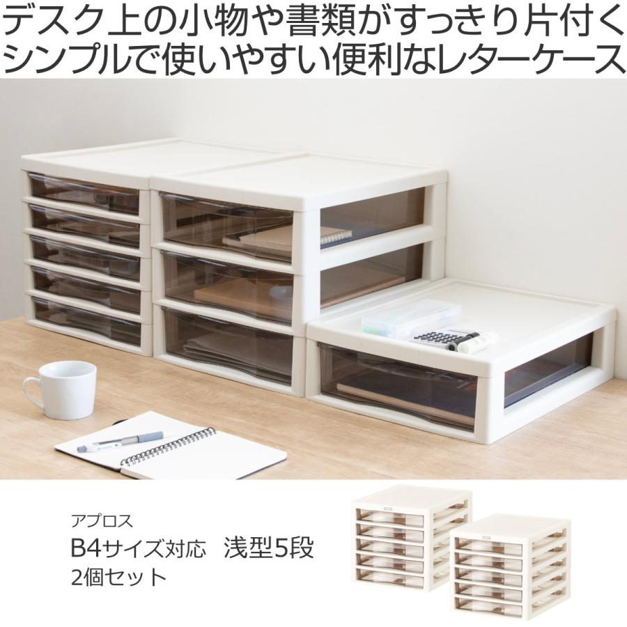 JEJアステージ レターケース B4対応 浅型 5段 2個セット アプロス 幅