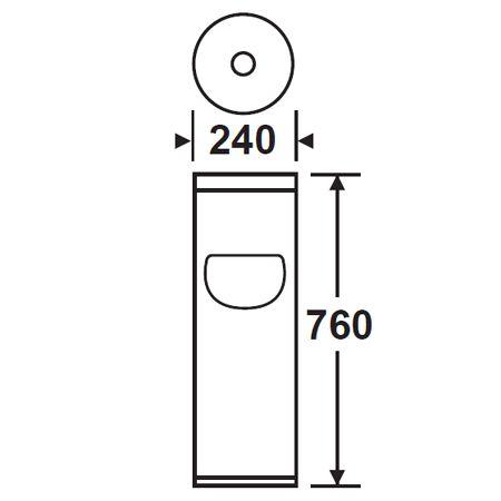 灰皿 スタンド丸型 ステンレス製 1.8L くず入れ付 （ スモーキング