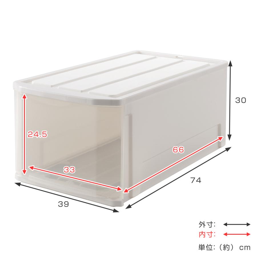 収納ケース フェミーネケース74 深型 W 幅39×奥行74×高さ30cm （ 収納