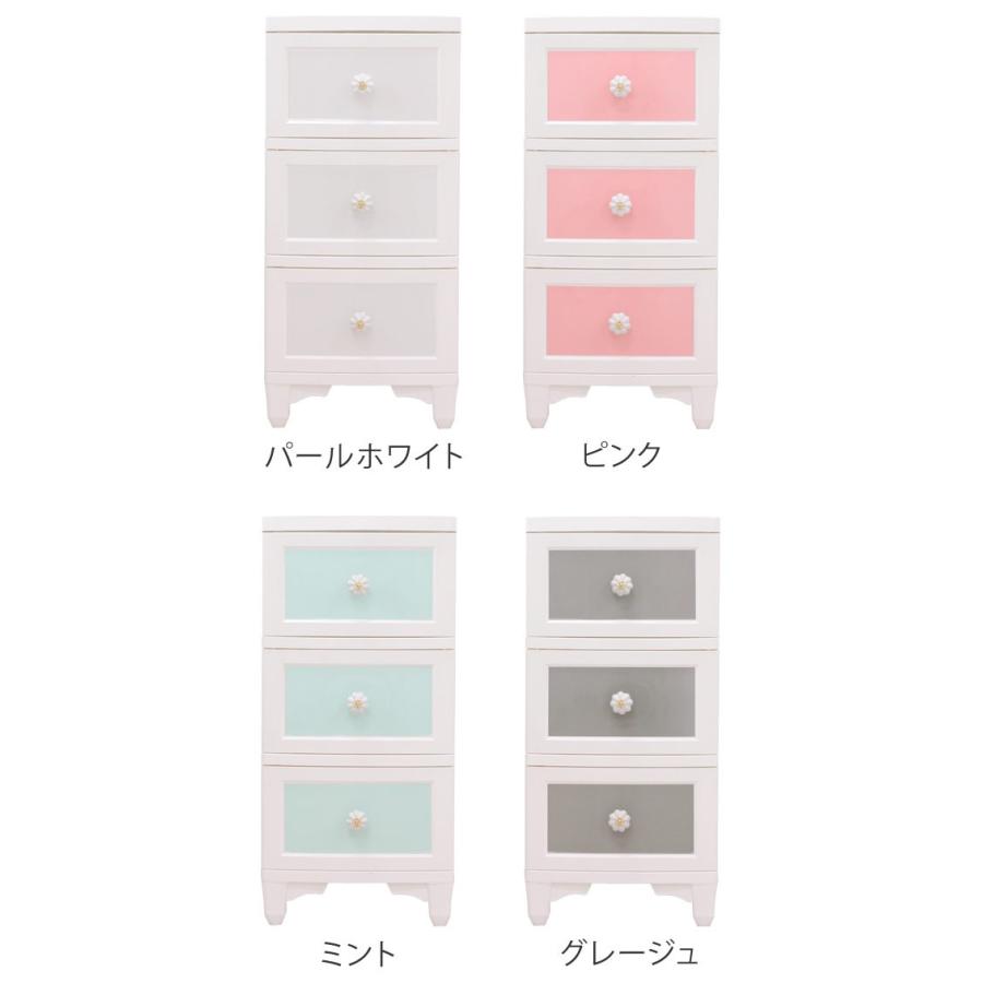 収納ケース アンティーク風チェスト 3段 姫系 家具 （ チェスト 衣類