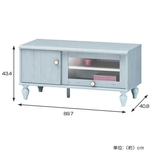 テレビ台 ローボード アンティーク調 ろくろ脚 フレンチシャビー 幅約