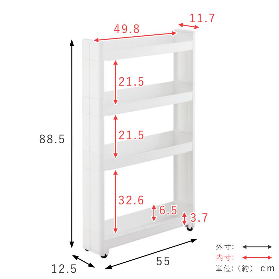 不動技研（FUDOGIKEN） キッチンワゴン スマートワゴン Fit W125 幅