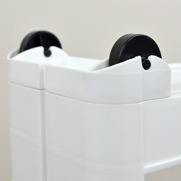 隙間収納 トイレ収納 スリム スマートワゴン サニタリー 幅12.5cm 奥行45cm 3段 天板付き 組立式 （ すき間収納 すき間 収納 隙間 サニタリーラック ） | 不動技研 | 04