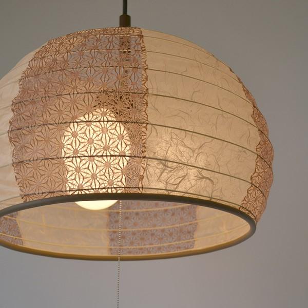 美濃和紙 和風 ちょうちん 提灯 ペンダントライト クロス 雲龍ベージュ  