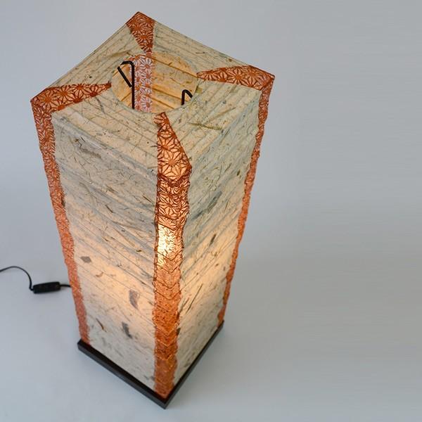 フロアライト 和紙 フロアランプ バナナ紙X角 麻葉煉瓦 （ フロア