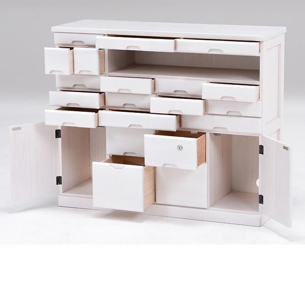 HAGiHARA（萩原） FAX台 電話台 多段引出し 天然木 幅93cm （ ファクス