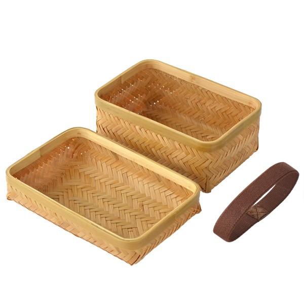 お弁当箱 網代弁当箱 小 竹製 バンド付 （ サンドイッチケース 和風