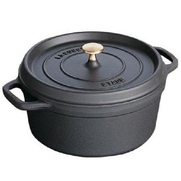 Staub ストウブ ピコ・ココット ラウンド 24cm ブラック IH対応