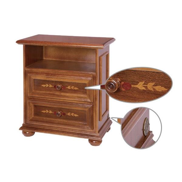 TELスタンド 電話台 FAX台 クラシック調 引出し 2段 イタリア製 幅56cm