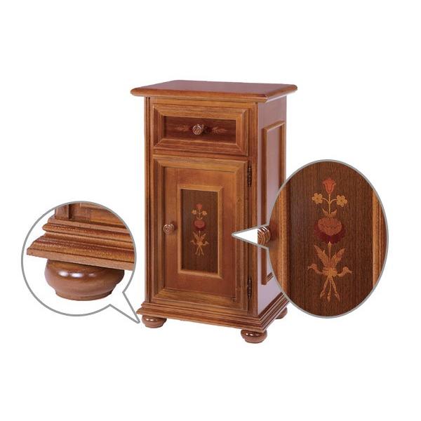 TELスタンド 電話台 クラシック調 片開き 引出し付 イタリア製 幅46cm