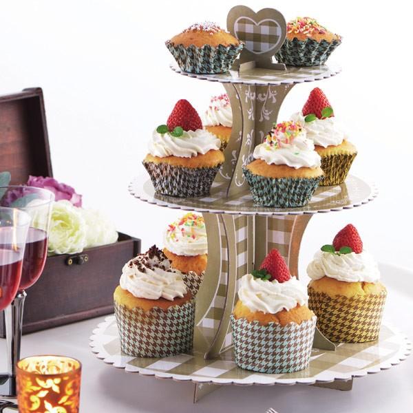 ティースタンド リトルリッチ スイーツスタンド 3段 紙製 組立式