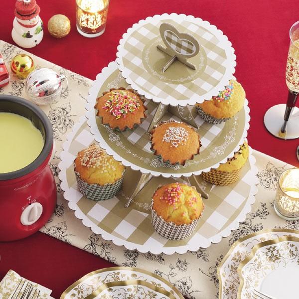 ティースタンド リトルリッチ スイーツスタンド 3段 紙製 組立式