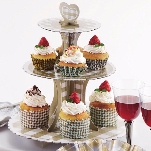 ティースタンド リトルリッチ スイーツスタンド 3段 紙製 組立式