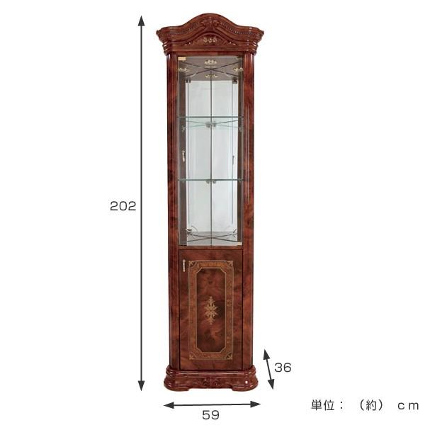 アンティーク/飾り棚/ショーケース/コーナーキャビネット コーナーキャビネット ショーケース クラシック調 姫系 AMALFI 幅59cm