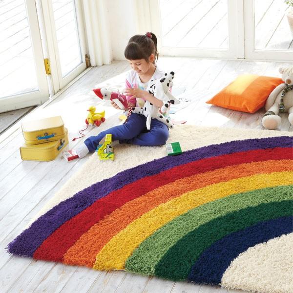 Rady ラグマット　レインボー □在庫限り・入荷なし□ ラグ キッズスタイル レインボー 150×150cm