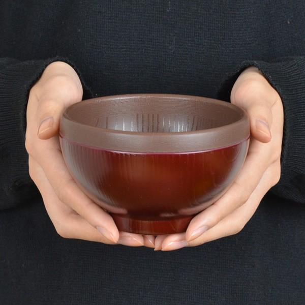 スープ椀 ダブルウォール 木目調 食洗機対応 プラスチック製 （ 和食器