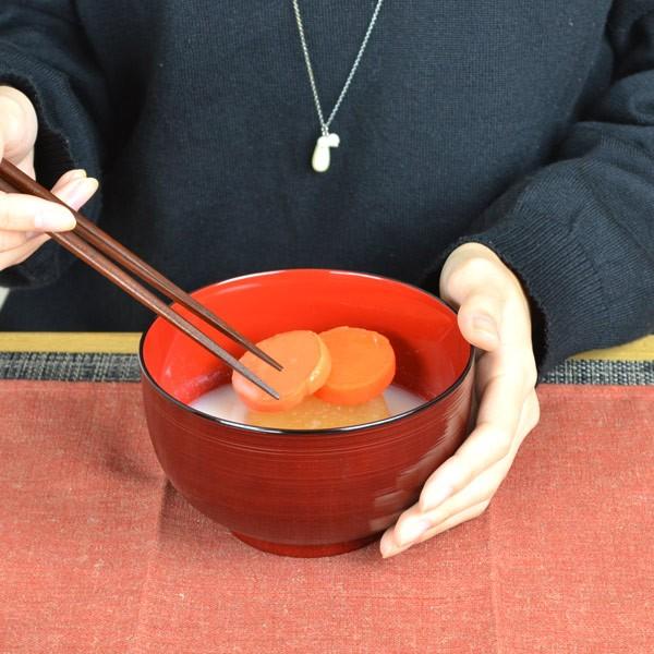 どんぶり 刷毛目 溜 食洗機対応 プラスチック製 （ 和食器 丼 丼椀 お