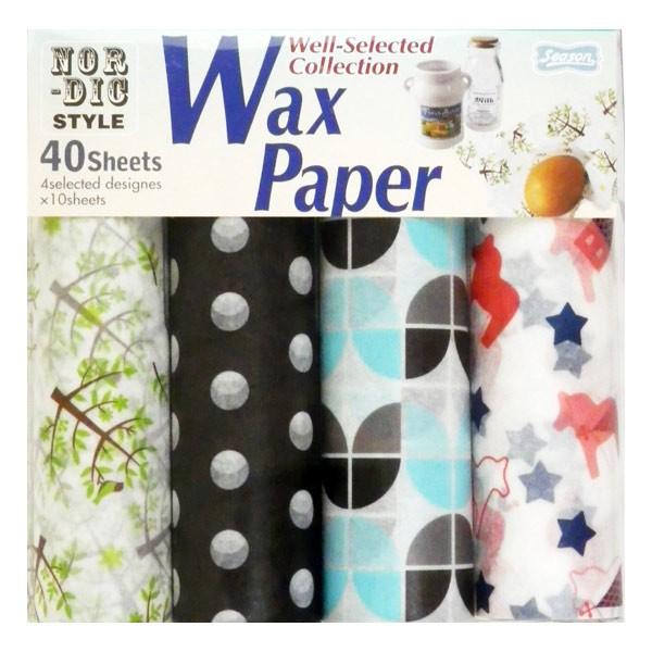 ワックスペーパーセット ハンディ ノルディックスタイル 15cm角 4柄各