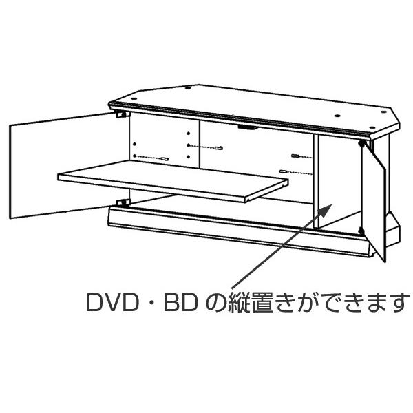 テレビ台 コーナー型 シンプルデザイン キャスター付 エスパス 幅80cm （ TV台 TVボード シンプル ブラック 三角 ）｜livingut｜05