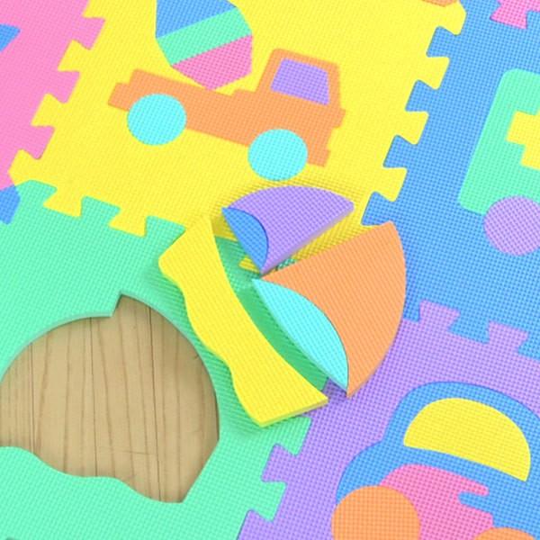 パズルマット ジョイントマット 乗り物 9枚入り 厚さ1.4cm （ フロア