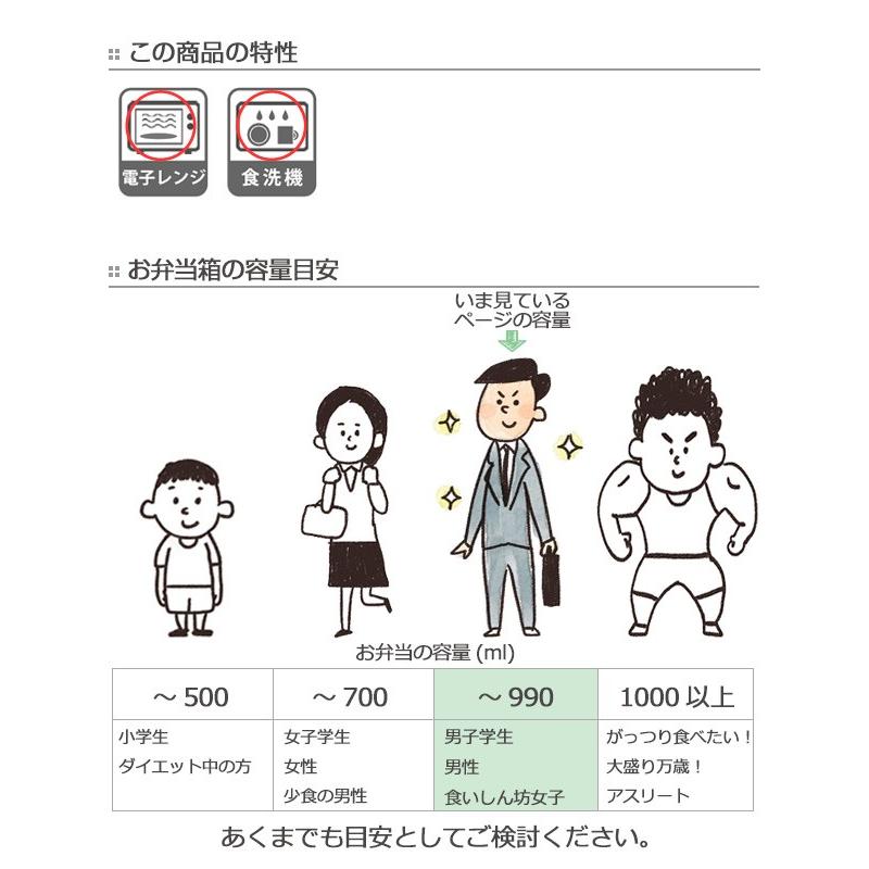 お弁当箱 スリムランチボックス 2段 910ml 保冷バッグ付き （ ランチボックス 弁当箱 二段 ）｜livingut｜06