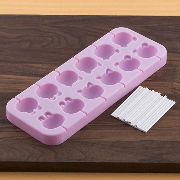 ロリポップセット クマ ネコ ウサギ シリコン製 ケーキ型 12個取