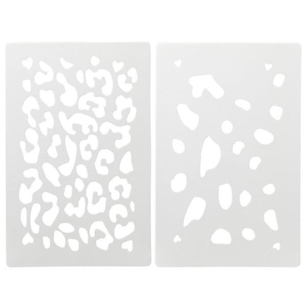 ステンシルシート 豹柄 2枚 （ ステンシル ステンシルプレート 模様 豹