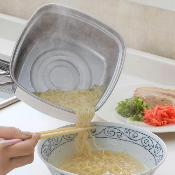 下村企販 角型片手鍋 15cm IH対応 深型 四角いラーメン鍋 日本製