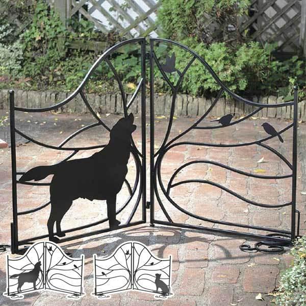 シルエットゲート　Tree＆Dog　Tree＆Cat （ 柵 ゲート 仕切り 折りたたみ式 エクステリア おしゃれ 衝立 犬 DOG 猫 ネコ CAT セトクラフト ）