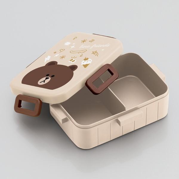 ブラウン キルティング 弁当箱 □在庫限り・入荷なし□お弁当箱 LINEフレンズ ブラウン 4点ロック