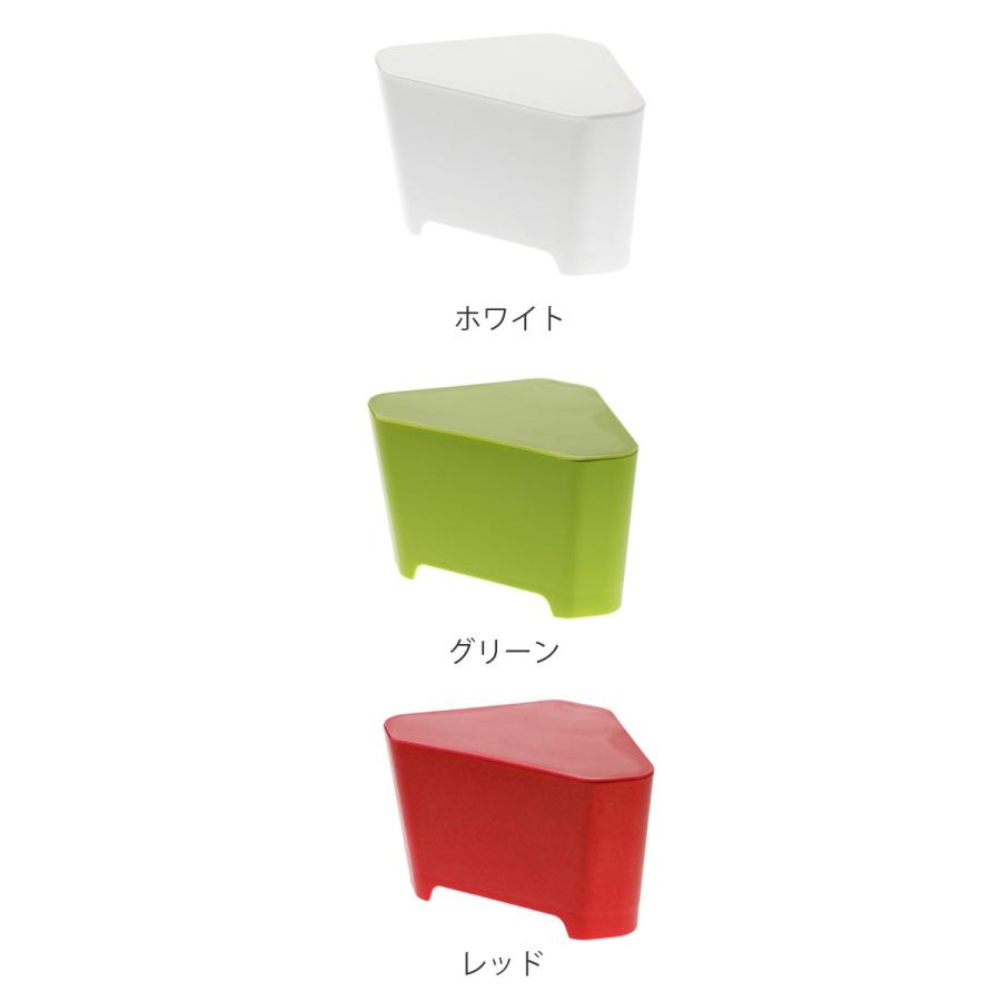 三角コーナー　アクア　AQUA　フタ付き　吸盤付き　プラスチック製 （ シンク ごみ箱 キッチン用品 生ゴミ入れ ）｜livingut｜03